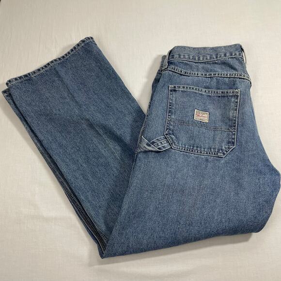 VTG Y2K Old Navy Carpenter Wide Leg Jeans size 32x30 Painters Pants - Picture 1 of 11